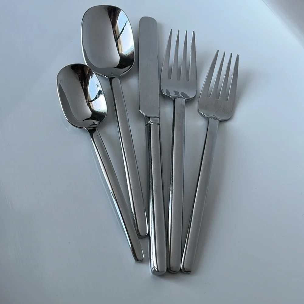Mikasa Zena Set of 5 Modern Stainless Steel Glossy Table Place Setting